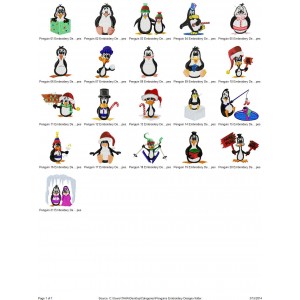 Package 21 Penguins Embroidery Designs